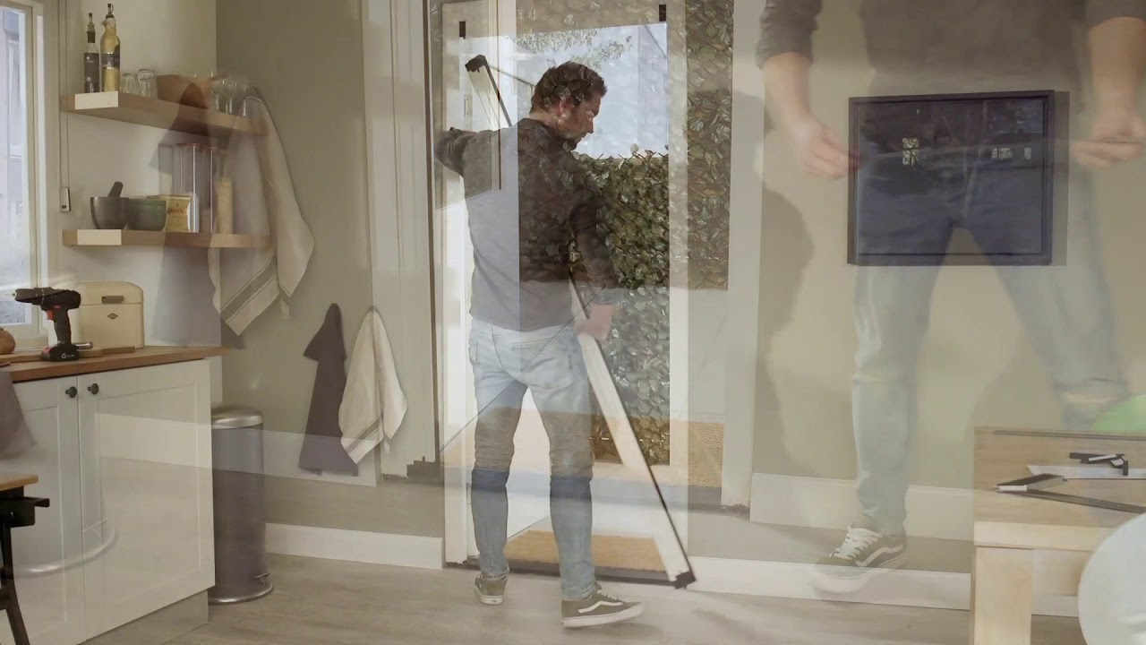 Montering av skyve-/foldedør med insektsnett